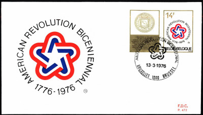 Belgia FDC 1976 Mi 1849 American Revolution Bicentennial [BR
